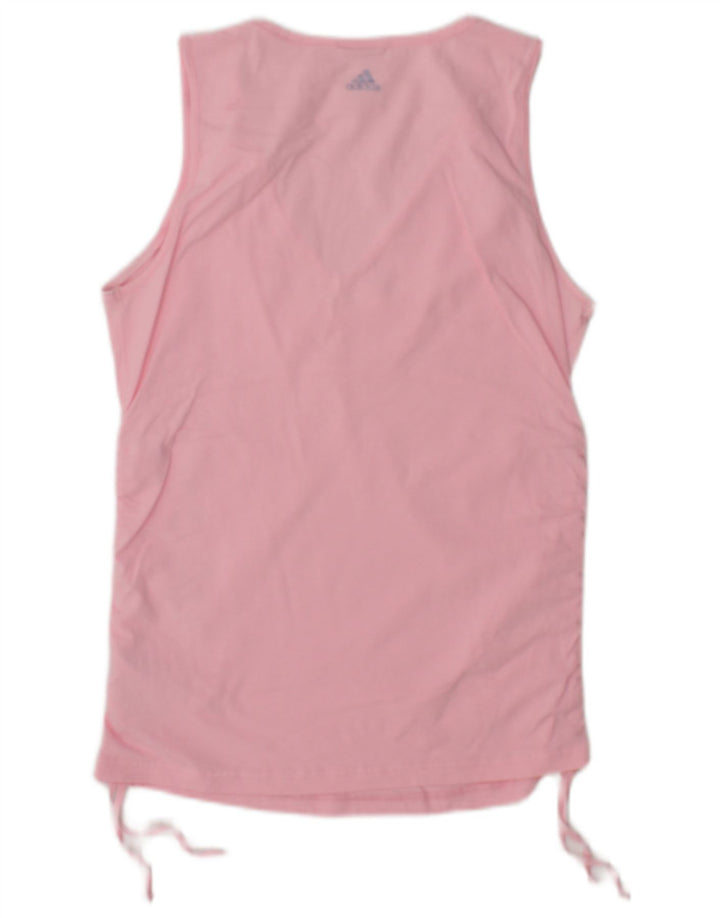 Canottiera grafica da donna Adidas UK 12 cotone rosa medio