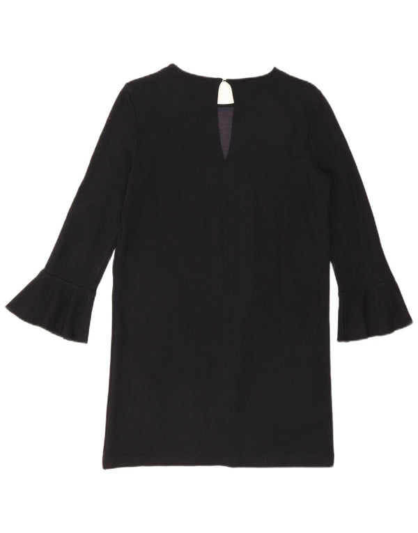 Abito a trapezio a maniche lunghe da donna Zara UK 10 piccolo blu navy