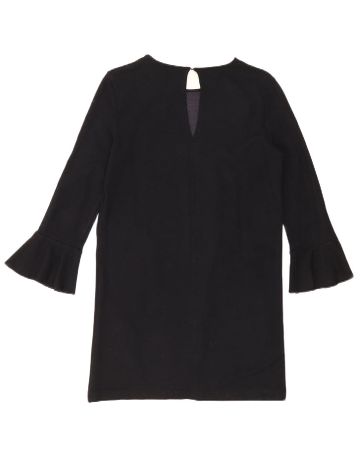 Abito a trapezio a maniche lunghe da donna Zara UK 10 piccolo blu navy