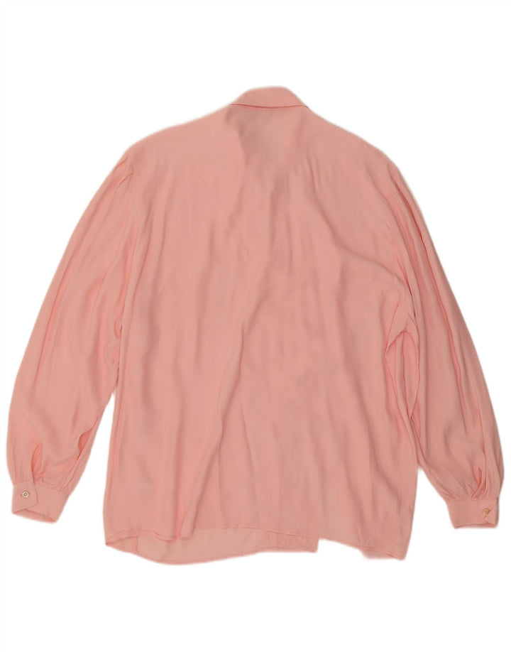 Camicia vintage da donna camicetta IT 48 XL acetato rosa