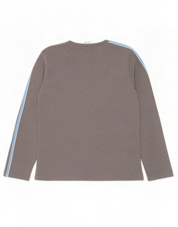 Top Adidas da donna a manica lunga UK 12 in cotone grigio medio