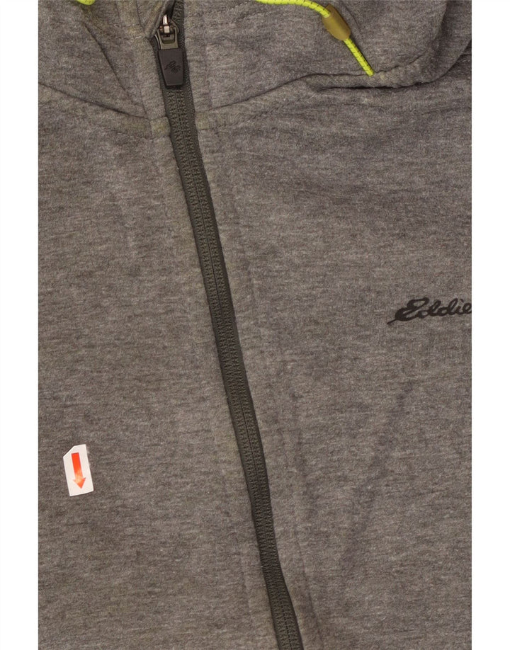 EDDIE BAUER Maglione con cappuccio e zip da uomo grande poliestere grigio