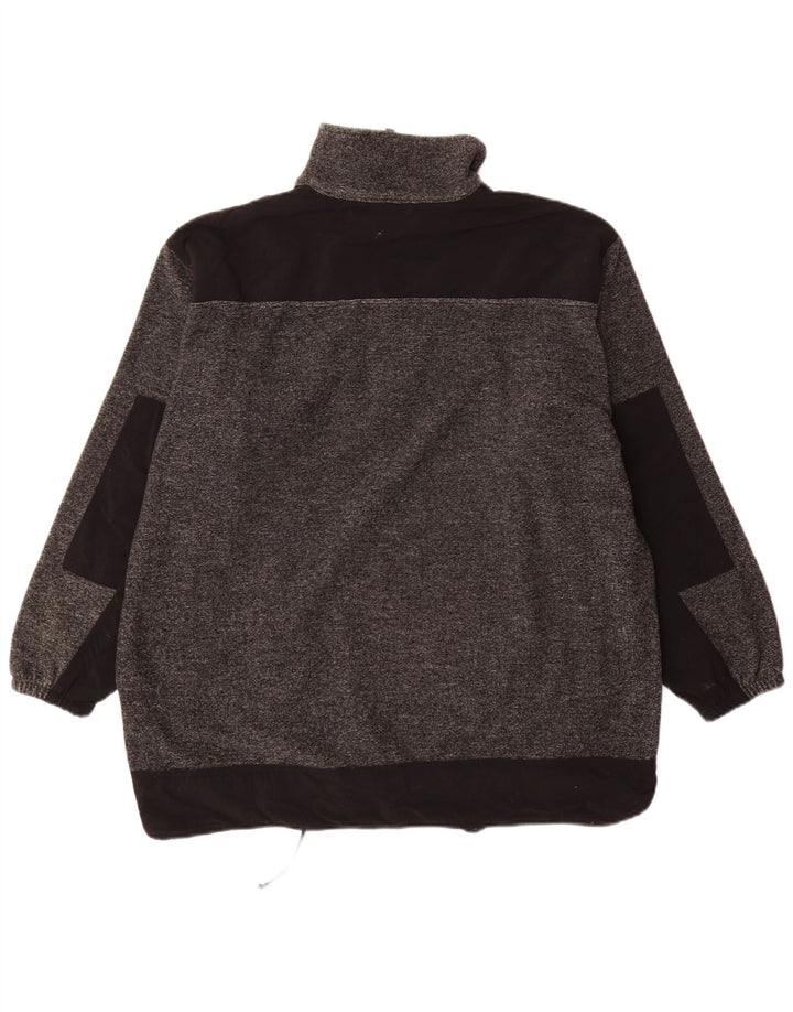 Felpa Champion da uomo con zip e collo, maglione, grande, in poliestere chiazzato grigio