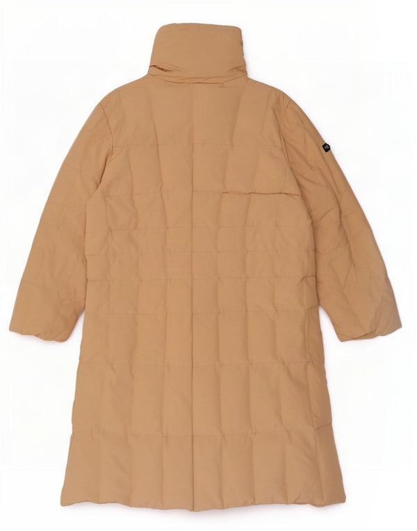 Cappotto imbottito oversize da donna con cartolina postale UK 8 piccolo in cotone beige