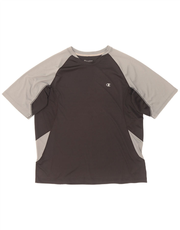 T-shirt da uomo Champion Top XL Poliestere color block nero