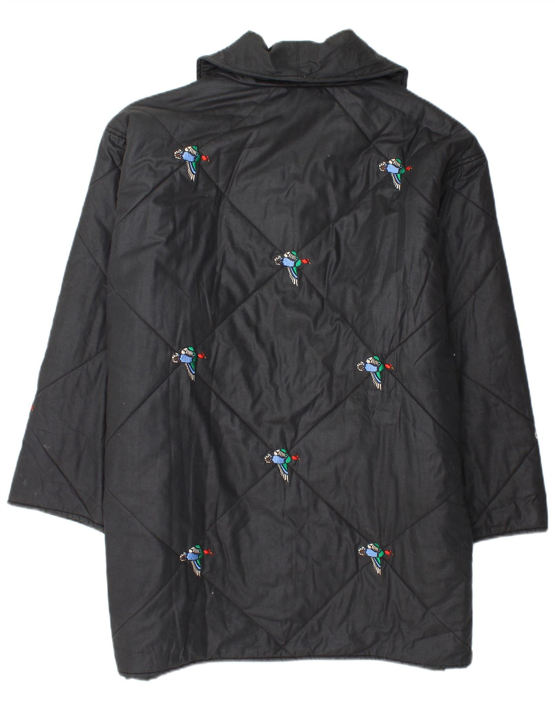 Cappotto giacca a vento dal taglio ampio da donna VINTAGE UK 20 2XL nero con stampa animalier