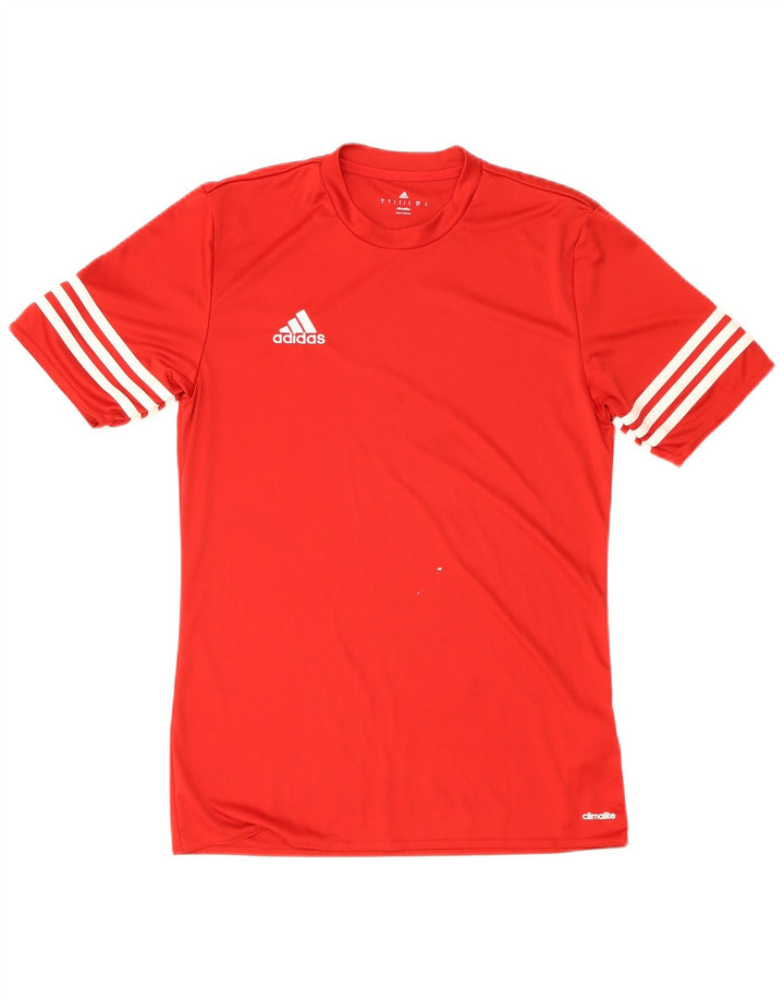 T-shirt Adidas Climalite da uomo piccola in poliestere rosso