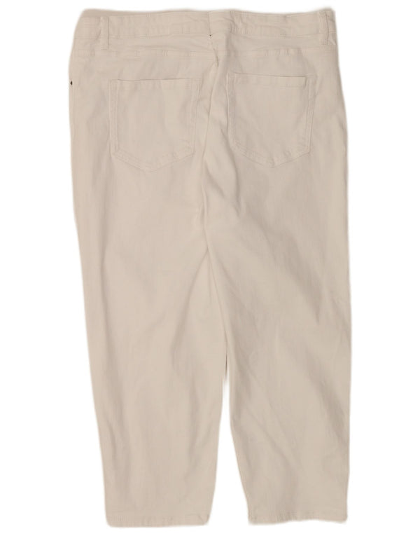 Jeans Capri da donna Marks & Spencer UK 22 3XL W42 L22 Cotone bianco