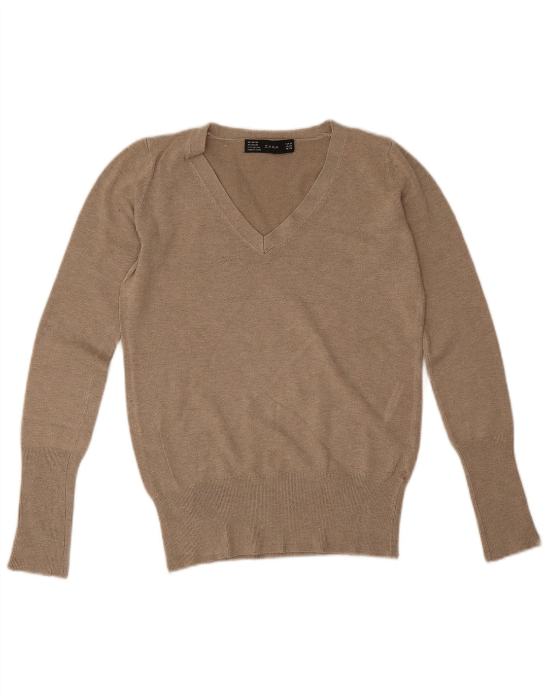 Maglione Zara da donna con scollo a V UK 12 Grigio medio
