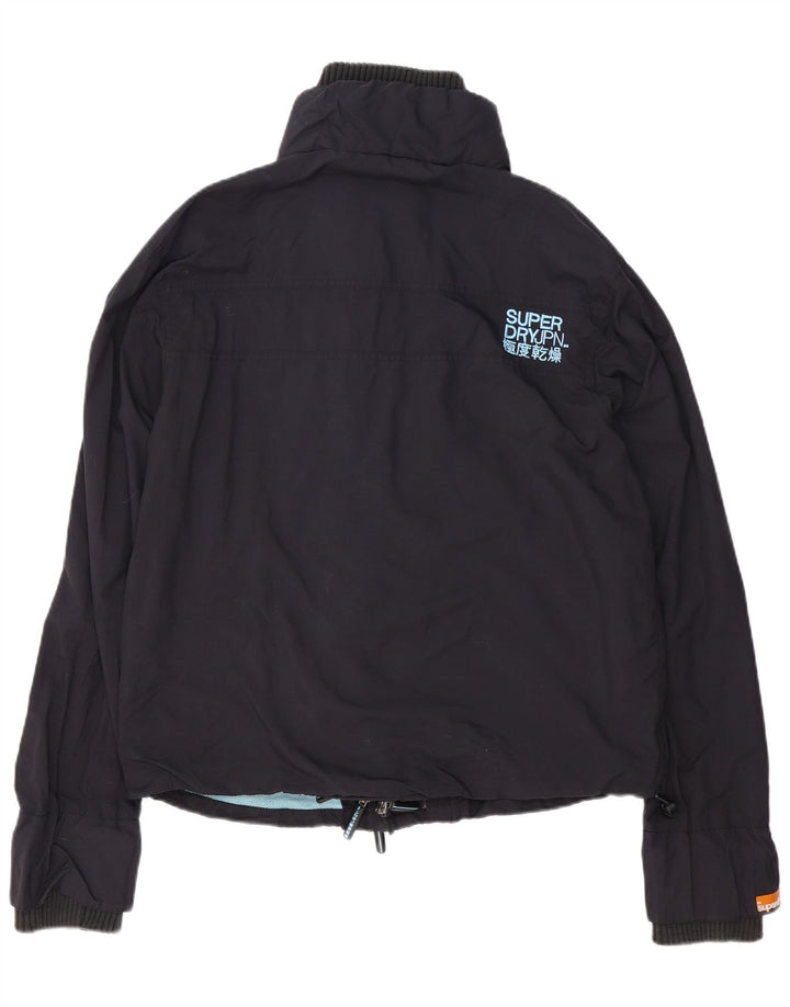 Superdry Womens Graphic Rain Jacket UK 20 2XL Navy Blue Polyester