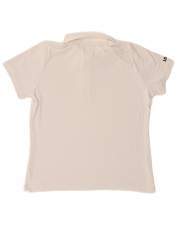 Helly Hansen Womens Regular Polo Shirt UK 14 Medium White Polyamide