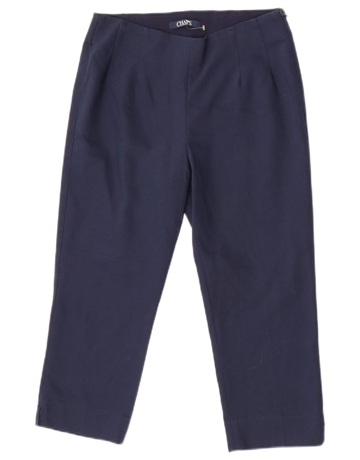 Pantaloni Capri da donna Chaps US 6 Medium W27 L21 Poliestere blu navy