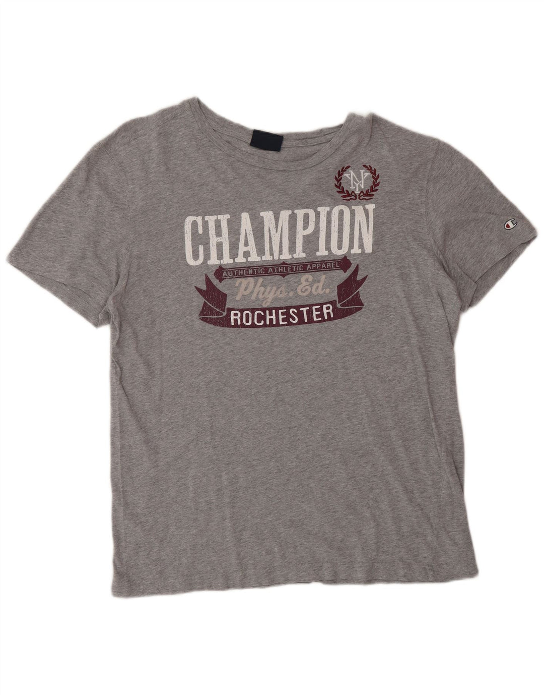 T-shirt grafica Champion Rochester da uomo, grande, in cotone grigio