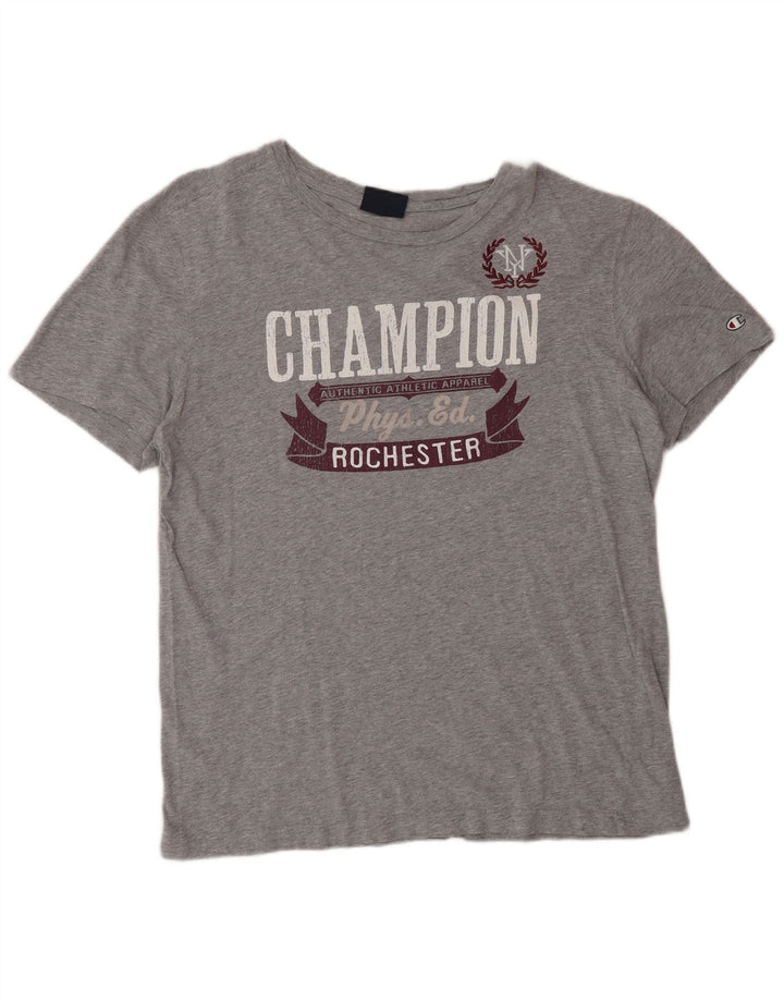 T-shirt grafica Champion Rochester da uomo, grande, in cotone grigio