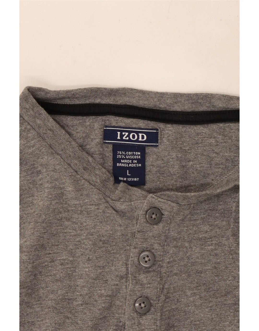 Top IZOD da uomo a maniche lunghe in cotone grigio grande