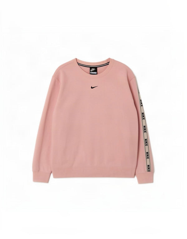 Felpa con grafica Nike da donna, maglione UK 14, cotone color block rosa medio