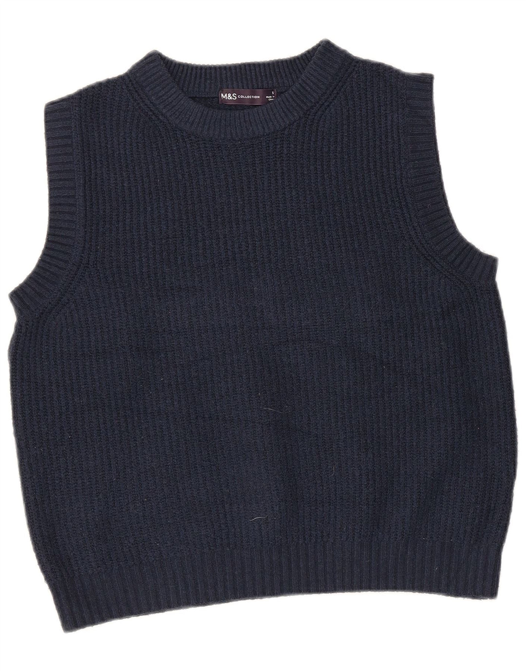 Canotta corta da donna Marks & Spencer UK 10 piccola poliestere blu navy