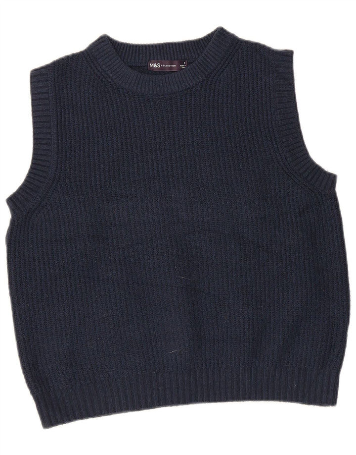 Canotta corta da donna Marks & Spencer UK 10 piccola poliestere blu navy