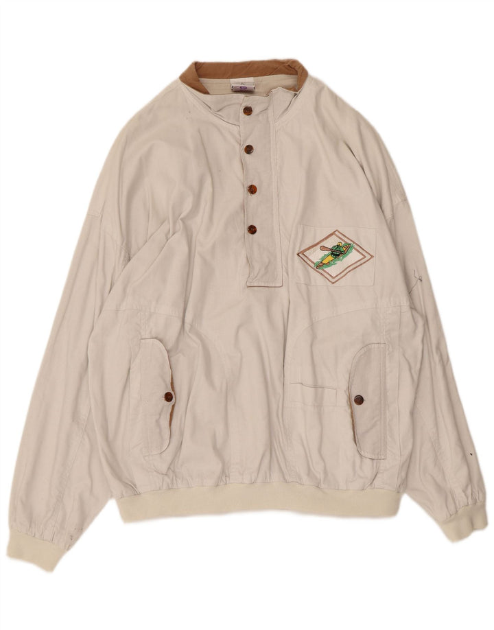 Felpa da uomo con collo con bottoni New Fast, grande cotone bianco