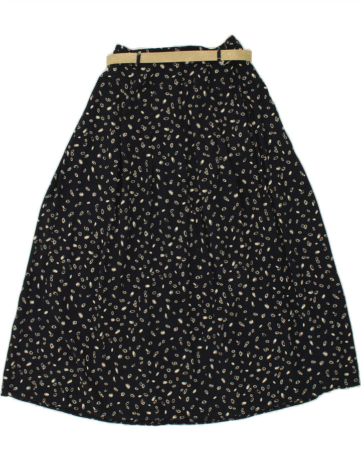 VINTAGE Womens Abstract Pattern A-Line Skirt W30 Medium Black Vintage Vintage and Second-Hand Vintage from Messina Hembry 