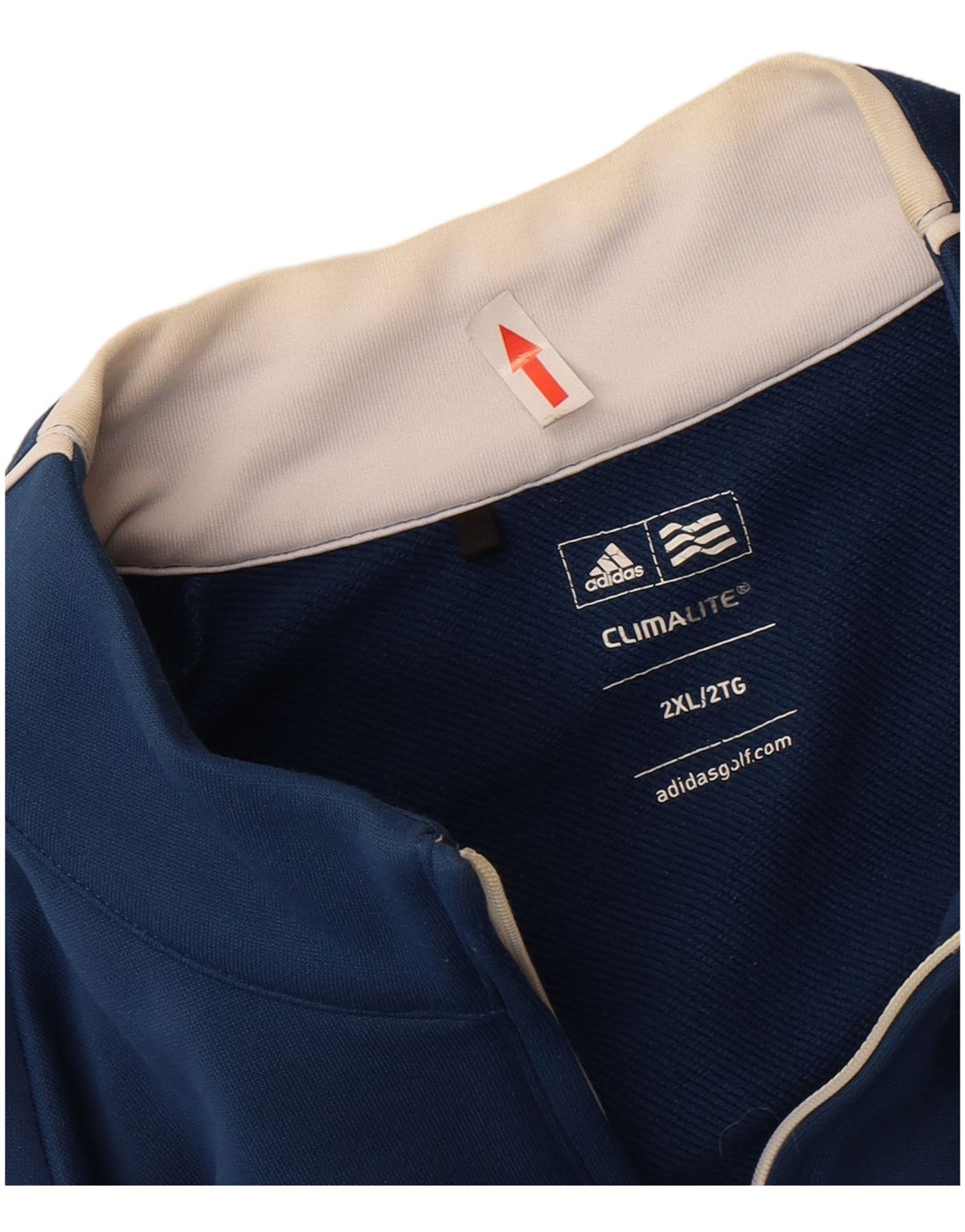 Adidas Uomo Climalite Zip Neck Pullover Tuta Top 2XL Blu Poliestere