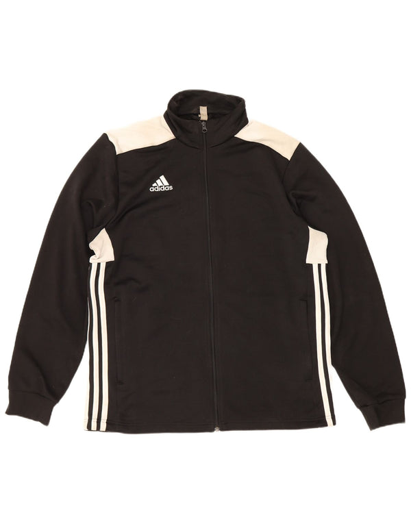 Giacca da ginnastica da uomo Adidas, giacca grande, in poliestere color block nero