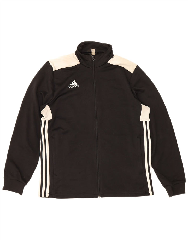 Giacca da ginnastica da uomo Adidas, giacca grande, in poliestere color block nero