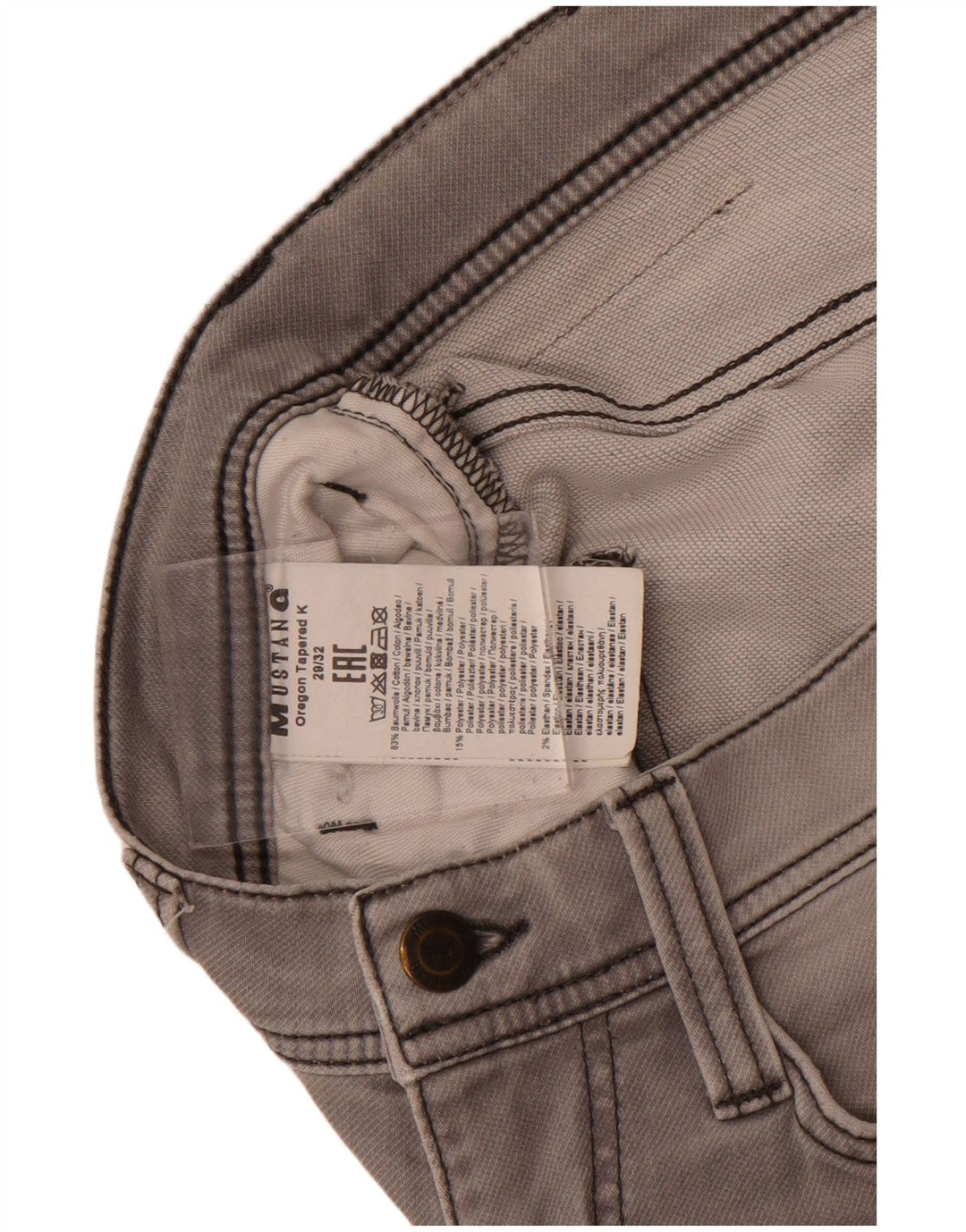 Jeans slim da uomo Mustang W29 L32 cotone grigio