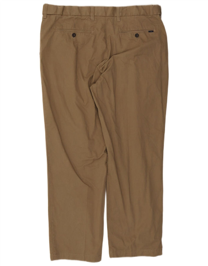 Pantaloni da abito regolari dritti da uomo Marks & Spencer W38 L29 cotone kaki
