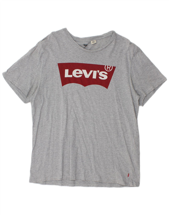 T-shirt grafica da uomo Levi's Top XL in cotone chiazzato grigio