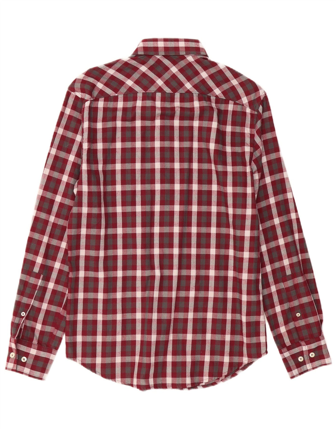 PENGUIN Camicia da uomo in flanella dal taglio classico, piccolo cotone a quadri bordeaux