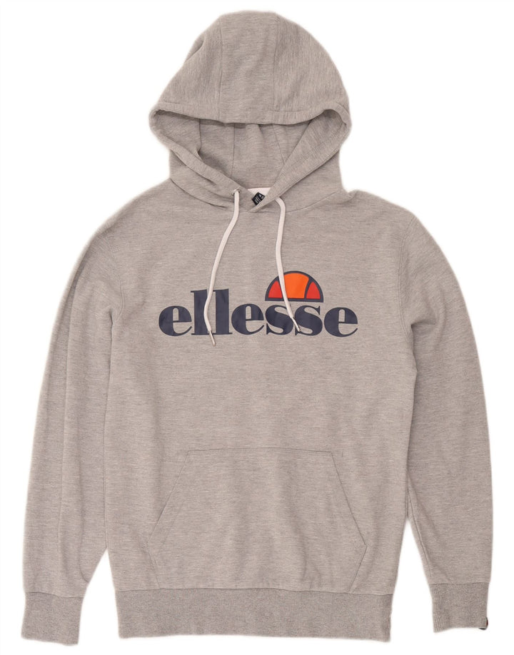Felpa con cappuccio grafica da uomo Ellesse, piccola, in cotone grigio screziato