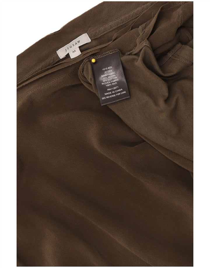 JIGSAW Camicetta oversize da donna Top UK 14 Medio Khaki Modal