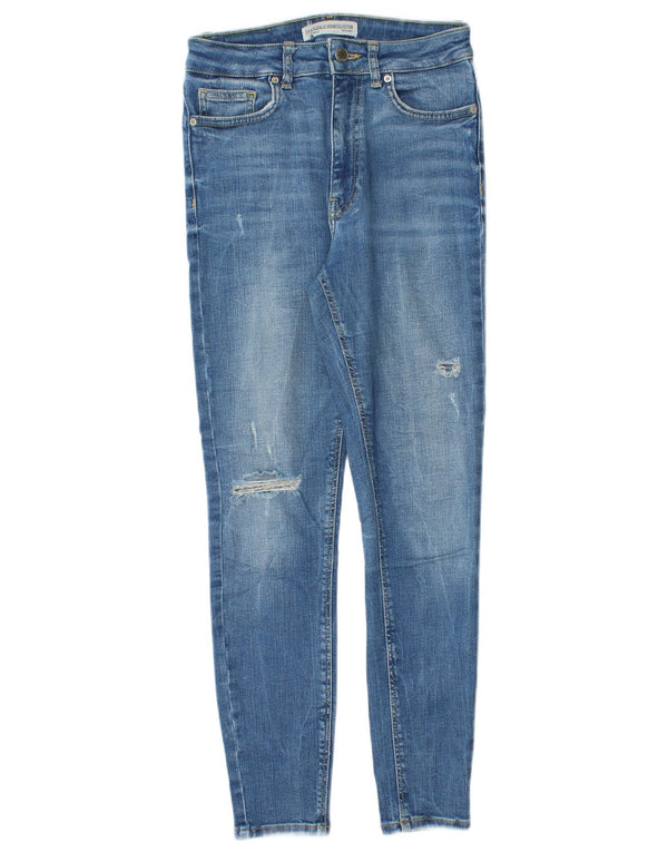 Jeans skinny effetto invecchiato Zara da donna W26 L26 Blu