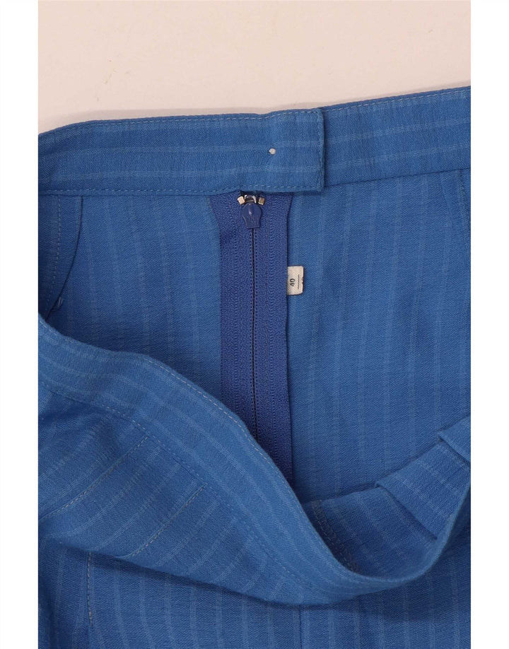 Pantaloncini bermuda vintage da donna con culotte IT 40 piccoli W24 blu gessato