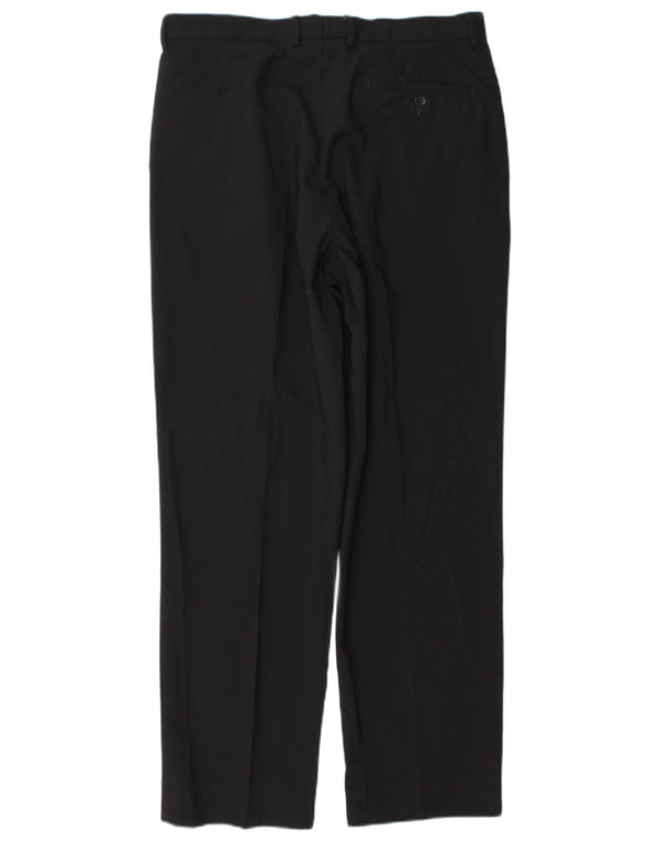Pantaloni chino dritti da uomo Marks & Spencer W34 L31 poliestere nero
