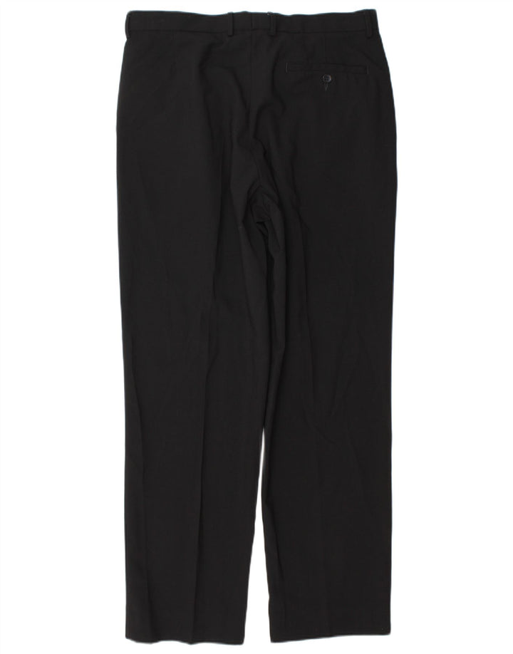Pantaloni chino dritti da uomo Marks & Spencer W34 L31 poliestere nero