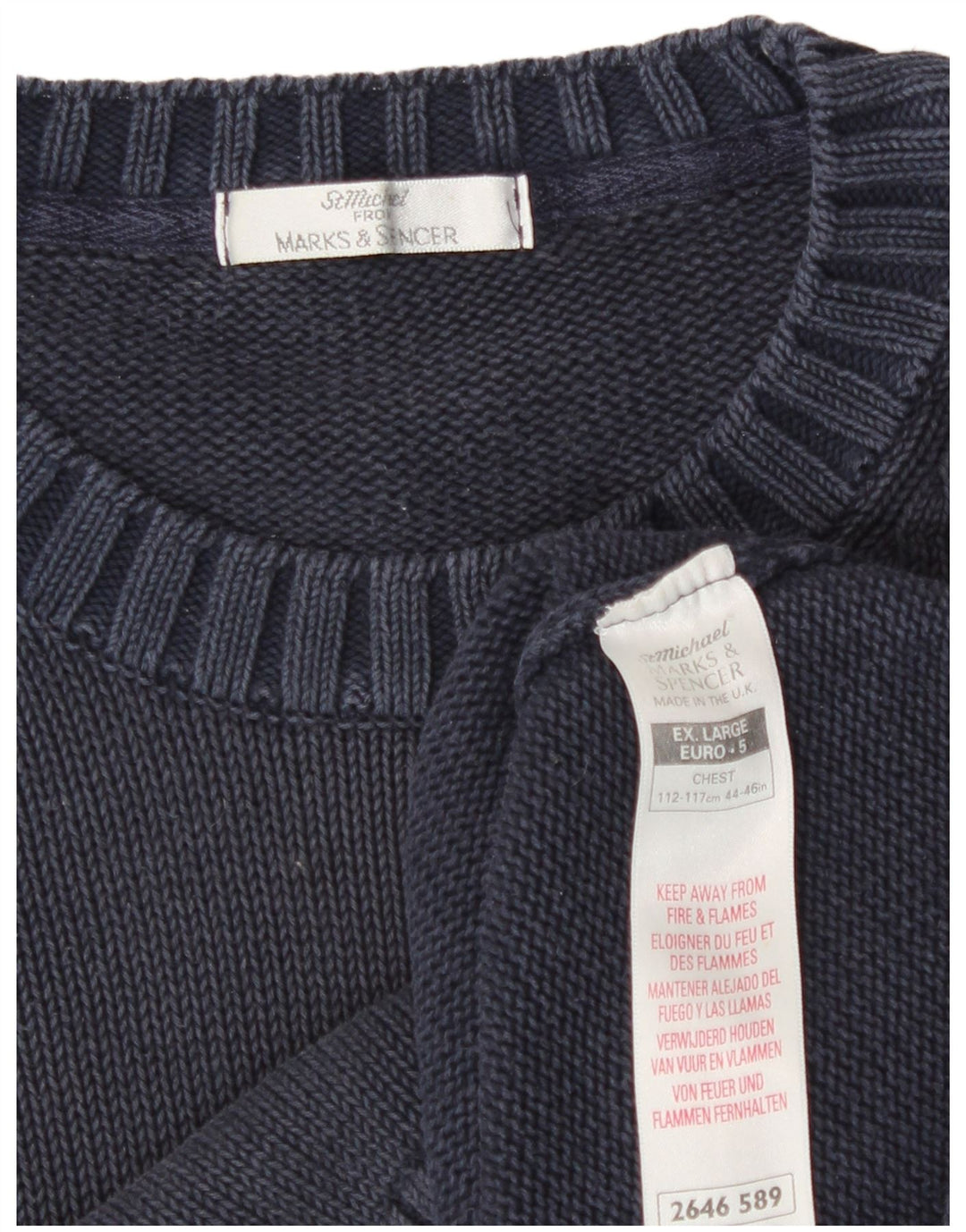 Maglione maglione girocollo da uomo Marks & Spencer St. Michael XL blu classico