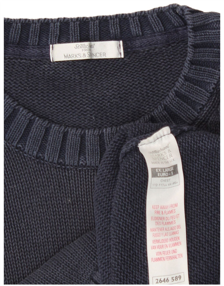 Maglione maglione girocollo da uomo Marks & Spencer St. Michael XL blu classico