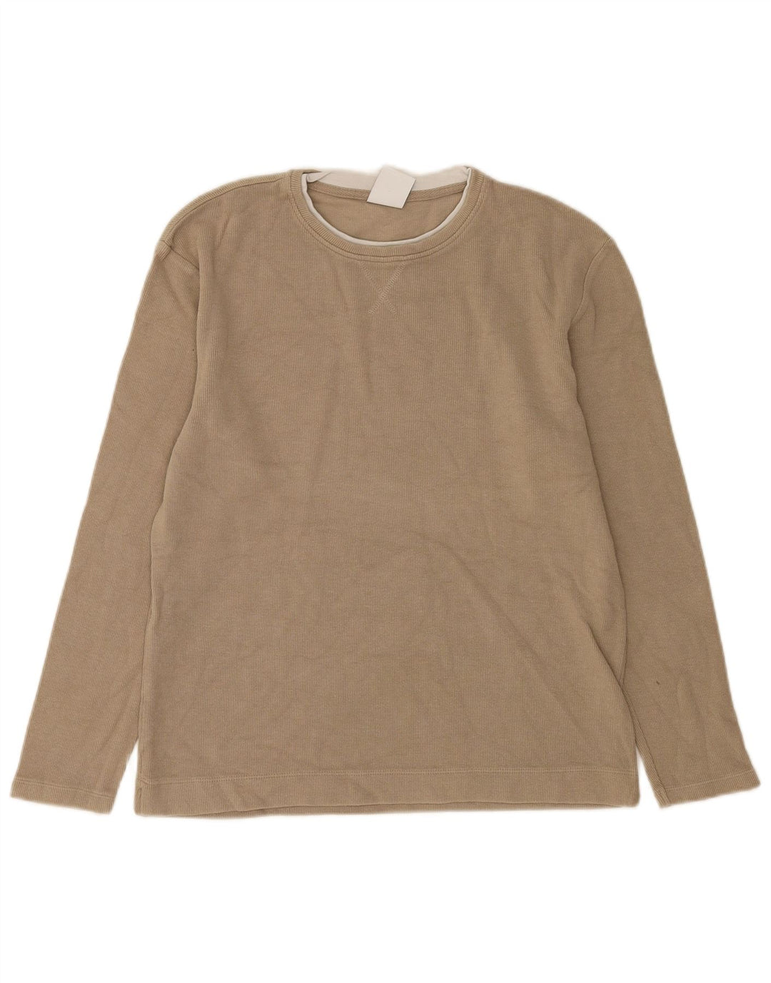 Top Zara da uomo a maniche lunghe in cotone marrone medio