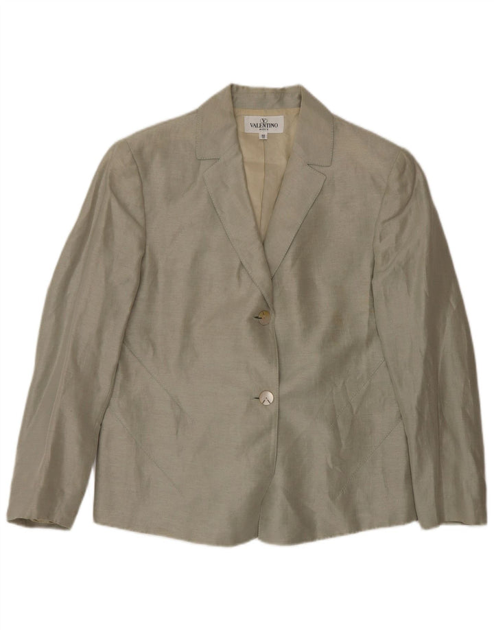 Giacca blazer da donna con maniche a 3/4 e 2 bottoni Valentino UK 12 Verde medio