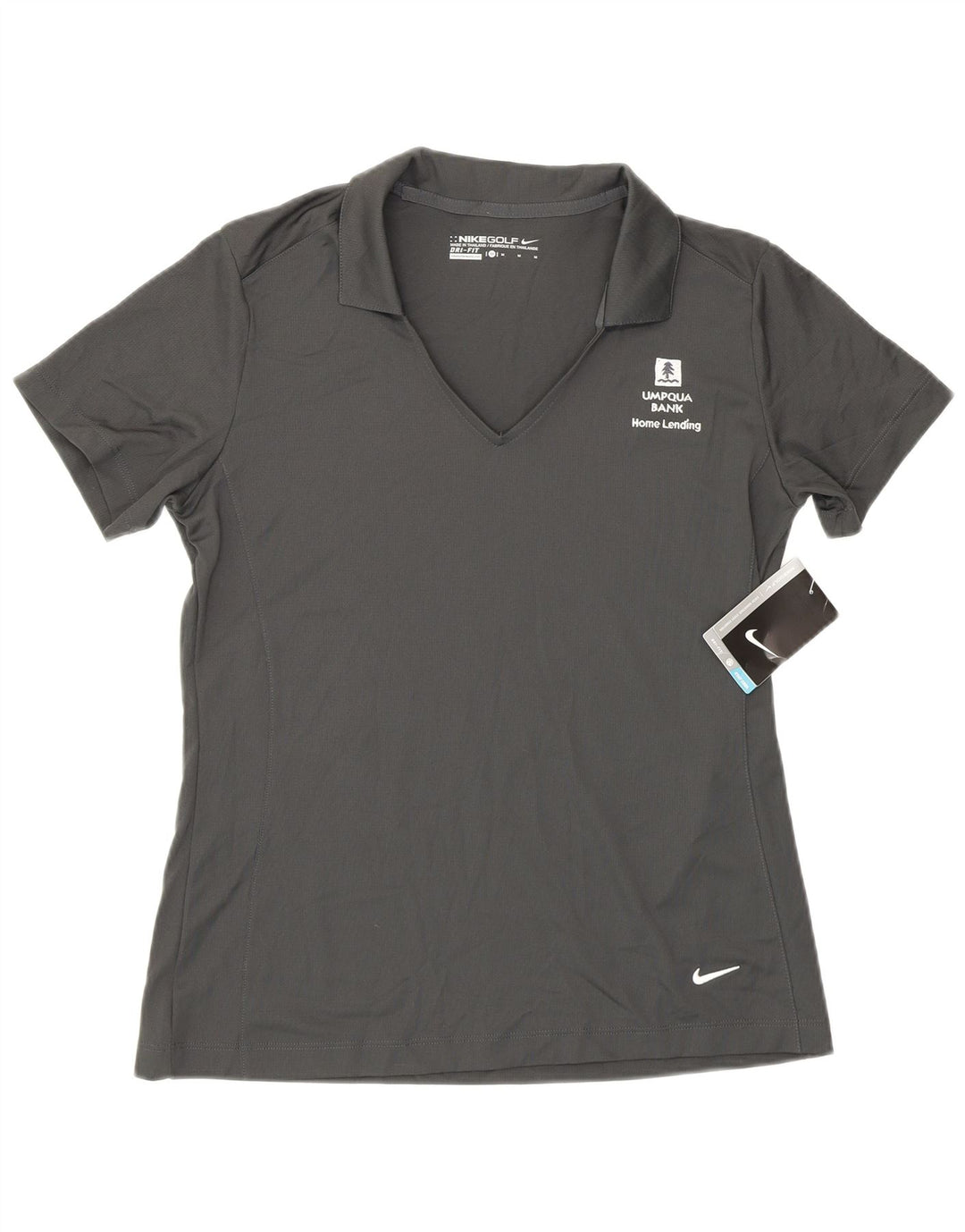 Polo Nike da donna Dri Fit UK 14 poliestere grigio medio