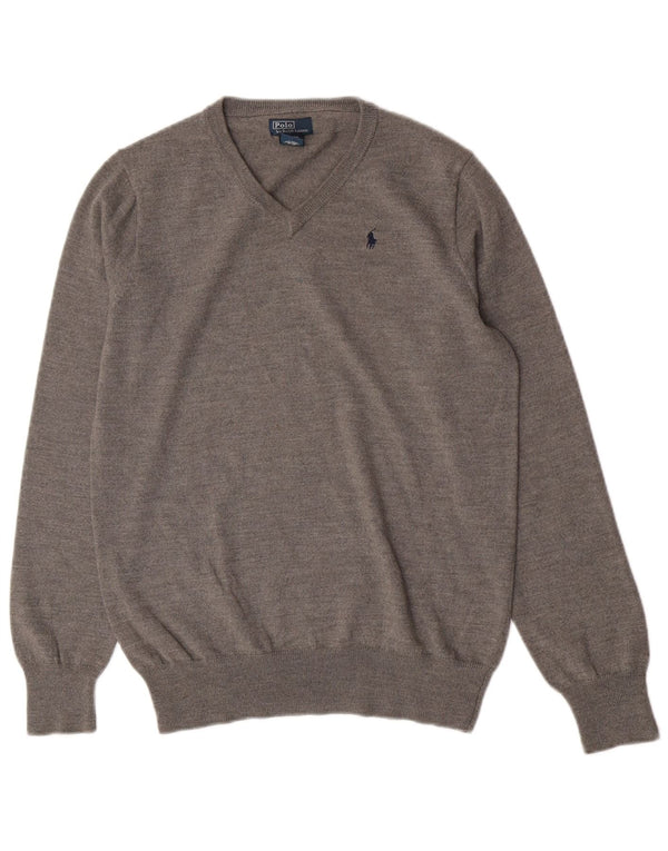 Polo Ralph Lauren Maglione da ragazzo con scollo a V 15-16 anni XL Grigio