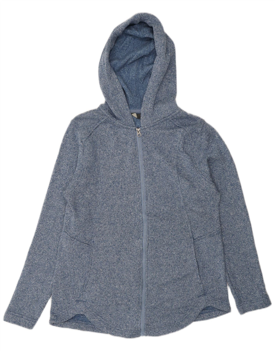 EDDIE BAUER Maglione con cappuccio e zip da donna UK 16 Grande poliestere blu