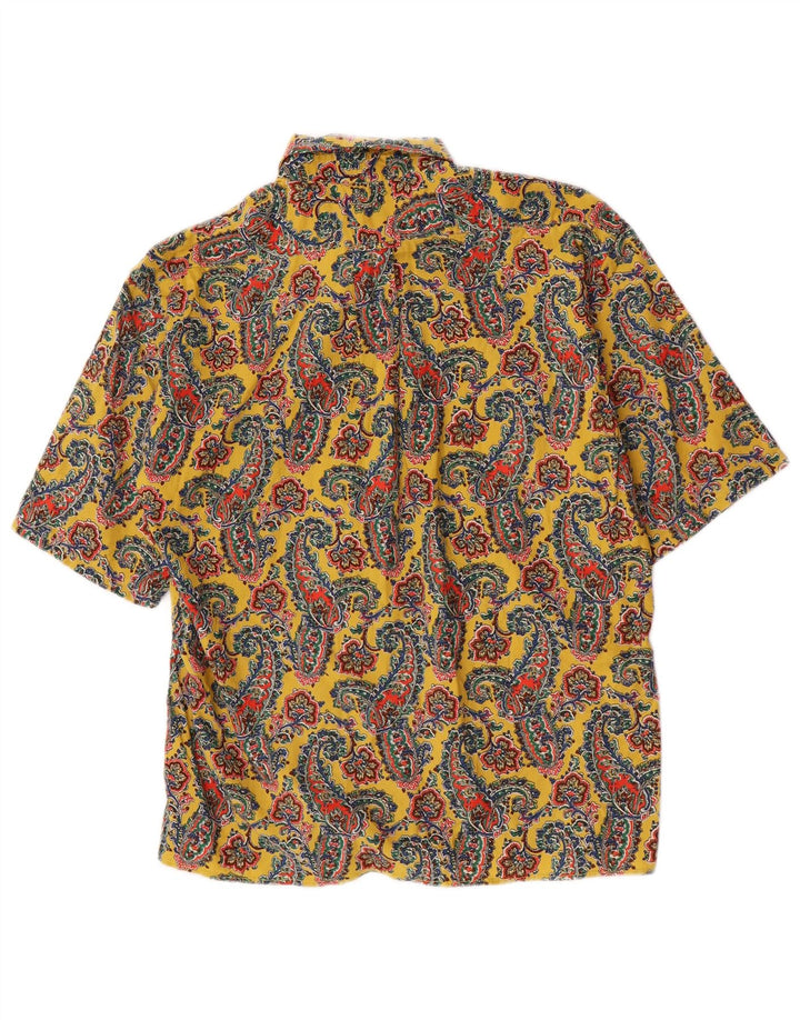 Camicia Uomo Manica Corta Alberto Aspesi Cotone Paisley Giallo Medio