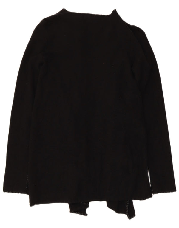 Maglione cardigan aperto asimmetrico da donna Zara UK 10 piccolo poliestere nero