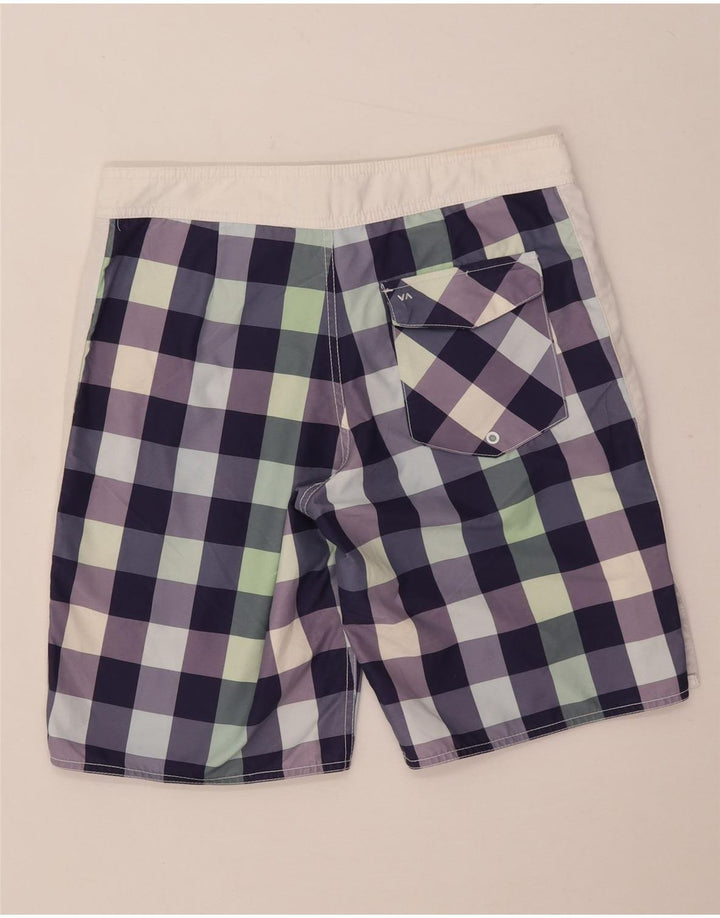Pantaloncini da bagno da uomo RVCA poliestere a quadretti multicolore medio