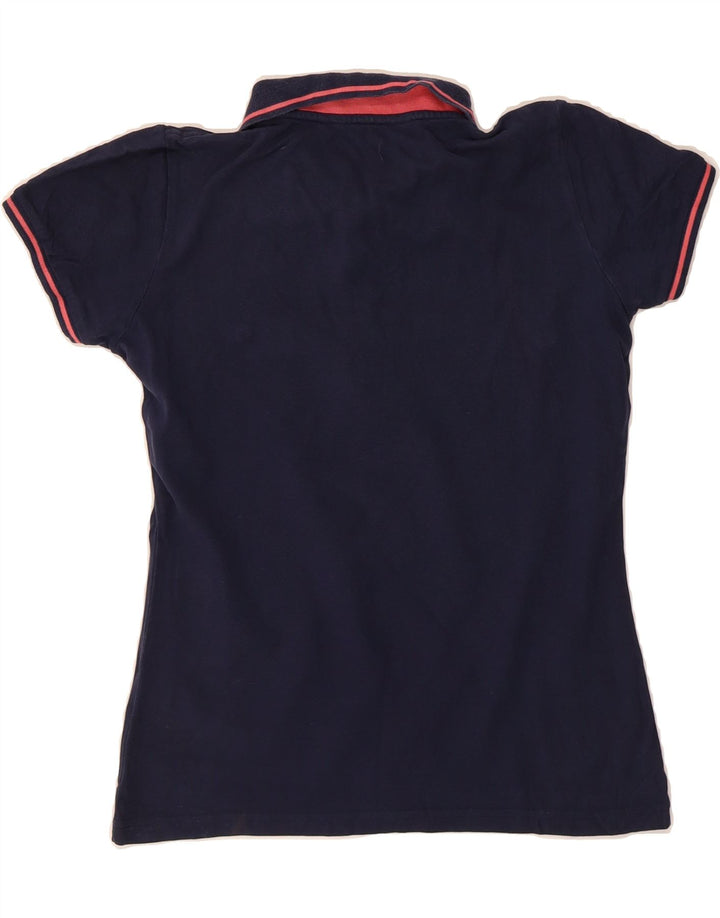 KAPPA Womens Polo Shirt UK 14 Medium Navy Blue Cotton Classic Vintage Kappa and Second-Hand Kappa from Messina Hembry 
