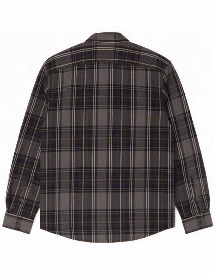 Jack Wills Camicia in flanella da uomo grande in cotone grigio a quadri