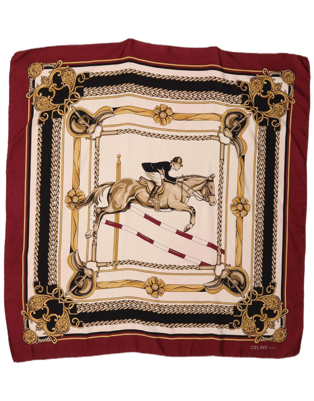 Sciarpa quadrata da donna Celine Taglia unica Stampa animalier bordeaux